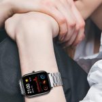 ⁦CUNUJIX Pack of 2 Replacement for Amazfit GTR Mini/GTS 4 Mini/GTS 4/GTS 3/GTS 2 Mini/GTS 2e/GTS 2/GTS Bracelet, Metal Mesh Stainless Steel Watch Strap Replacement Strap for Amazfit Bip/Bip U Pro/Bip 3⁩ - الصورة ⁦5⁩