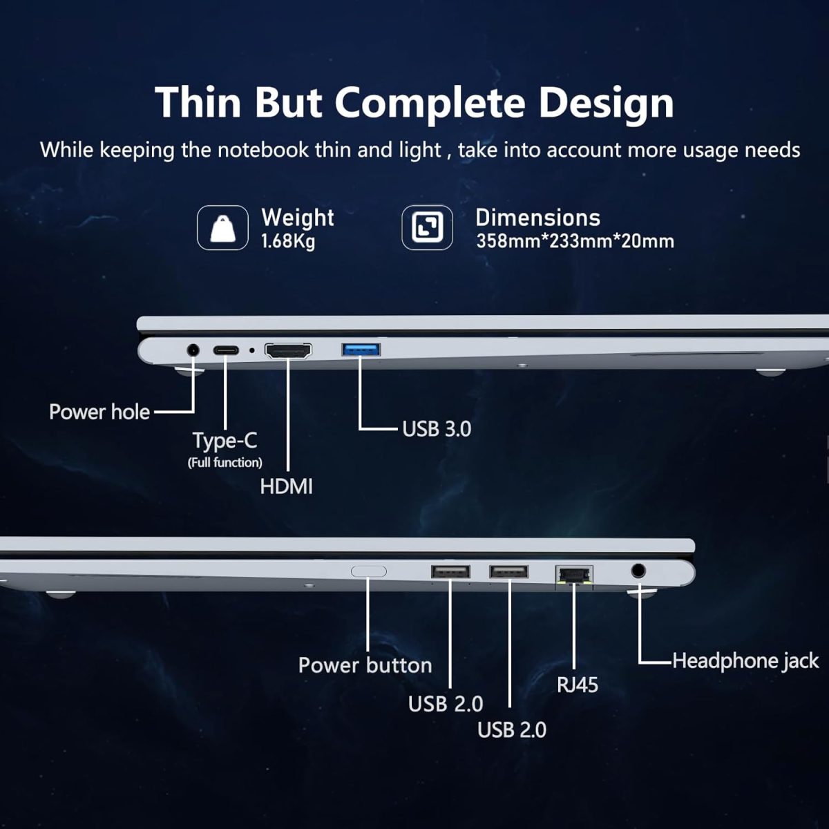 ⁦لابتوب تونهايل 15.6 انش 2 في 1 بشاشة لمس رايزن R3-3200U (حتى 3.5GHz)، 16GB RAM 512GB SSD، 1920X1080 FHD، واي فاي 5 بلوتوث 5.1، كيبورد باضاءة خلفية، شاشة لمس دوارة 360 درجة⁩ - الصورة ⁦7⁩