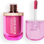 بلشر سائل سوبرديوي من ريفوليوشن بلون قابل للبناء للخد، تركيبة سيروم مع الببتيدات وحمض الهيالورونيك، نباتي ولم يتم اختباره على الحيوانات، لون بابلجام بيرست بينك، 4.2 مل