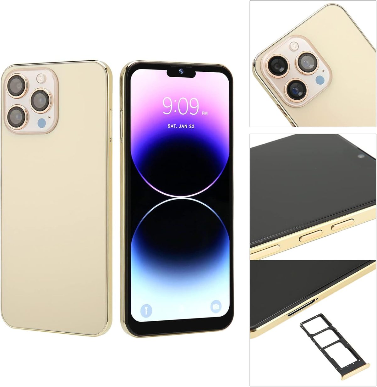 ⁦هاتف ذكي 3G غير مقفل ثنائي شرائح الاتصال بذاكرة RAM 4GB وذاكرة روم 64GB وبطارية 5000mAh للحياة اليومية من زيني⁩ - الصورة ⁦3⁩