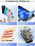 ⁦SOYES XS18 3G mini smartphone, 3-inch touchscreen, dual SIM 2GB RAM 16GB ROM, 1000mAh, 0.3 MP + 2 MP camera, Android 8.1 ultra slim phone (BLACK)⁩ - الصورة ⁦4⁩