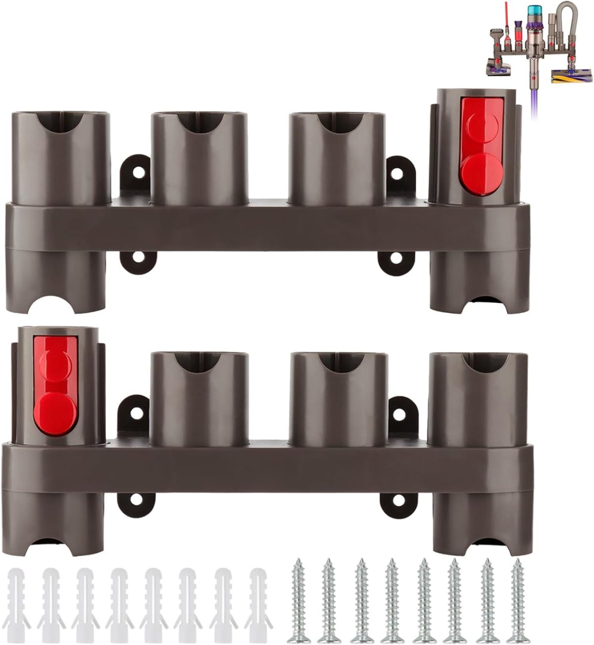 بولينكيه منظم ملحقات محطة الإرساء لمكنسة دايسون V15 V7 V8 V10 V11 SV10 SV11 (عبوتان، 10 محولات تخزين)