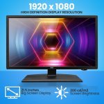 ⁦Pyle 21.5 Inch 1080p LED RV Television - Slim Flat Screen Monitor FHD Small TV w/HDMI, RCA, Multimedia Disk/DVD Combo, 12/24 Volt Car Adapter, Wall Mount, Works w/Mac PC, Includes Remote Control⁩ - الصورة ⁦3⁩