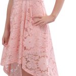 جورليا فستان انيق للبنات برقبة برباط مزين بالزهور من الدانتيل المرتفع والمنخفض لحفلات اعياد الميلاد للبنات بعمر 4-14 سنة