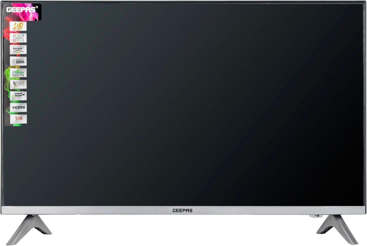 ⁦جيباس تلفزيون LED رفيع GLED3201EHD مقاس 32 بوصة مع جهاز تحكم عن بعد ومنافذ HDMI وUSB ووضع ايه في ومقبس موبايل ومدخل صوت للكمبيوتر ومنفذ VGA وتقنية توفير الطاقة وصوت ديناميكي وكفالة لمدة عام من الشركة⁩ - الصورة ⁦2⁩