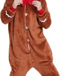 ACOGNA Elephant Onesie Kids Animal Deer Costume for Girls Boys One Piece Pajamas Cosplay Plush Soft Halloween Sleepwear