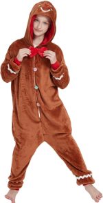 ACOGNA Elephant Onesie Kids Animal Deer Costume for Girls Boys One Piece Pajamas Cosplay Plush Soft Halloween Sleepwear