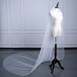 ⁦ذا وايت شوب طرحة كاتدرائية للزفاف بطول 250 سم، طرحة زفاف طويلة من التل الناعم (عاجي)⁩ - الصورة ⁦3⁩