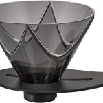 هاريو منقط قهوة بلاستيكي موجين 02 من في 60، ماكينة تحضير قهوة واحدة لتصفية القهوة، 2-4 اكواب - اسود شفاف