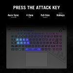 ⁦اسس لابتوب روج ستريكس G16 للالعاب 2023 بشاشة 16.1 انش FHD + 165Hz كور i7-13650HX 16GB 512GB انفيديا جيفورس RTX 4060 8GB بطاقة رسومات RGB خلفية مفتاح انجليزي ويندوز 11 رمادي مع اقتباسات العاب نيون⁩ - الصورة ⁦7⁩