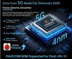 ⁦هاتف ذكي تانك 3s يعمل بالطاقة مع جهاز عرض 24GB 256GB البعد 8200 جوال 15600mAh 66 واط شاحن 64MP 5G⁩ - الصورة ⁦3⁩