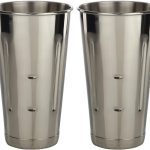 ليبرتيواري كوب خلط ميلك شيك من الستانلس ستيل - 2 كوب ايس كريم وميلك شيك - كوب من الستانلس ستيل سعة 30 اونصة لماكينات ميلك شيك - كوبين 30 اونصة