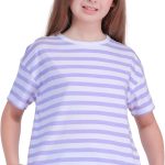 بلوزة للبنات الصغار من نويجو | بلايز بتصميم مخطط لطفلتك - صديقة للبيئة وآمنة على البشرة 100% قطن عضوي (ارجواني)