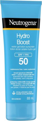 ⁦Neutrogena Hydro Boost Water Gel Lotion Sunscreen SPF 50 – 88ml | Broad Spectrum UVA/UVB Protection, Water & Sweat Resistant (80 min), Hydrating & Non-Greasy, Won’t Clog Pores⁩ - الصورة ⁦5⁩