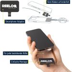 ⁦REELOQ Pro Smartphone Protection with Backpack for Mobile Phone and Roll-Up Security Cable for Mobile Phone, Black, Strap Version⁩ - الصورة ⁦4⁩