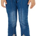 Styli Girls 2111403903 Flared Raw Hem Star Applique Jeans