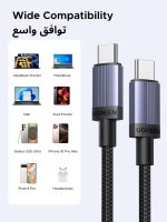 ⁦يوجرين كابل يو إس بي سي إلى تايب سي بقوة 240 واط ، قطعتان، سلك شحن سريع PD 3.1، كبيل شاحن من النوع سي متوافق مع ماك بوك برو/إير، لابتوب إتش بي، آيباد، آيفون 16/15، جالاكسي إس 25 ألترا، 2 متر⁩ - الصورة ⁦8⁩