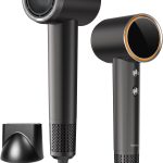 مجفف شعر احترافي عالي السرعة 110000 دورة في الدقيقة - تجفيف سريع بتقنية البلازما والتحكم الحراري، لا يسبب ضررًا للحرارة للعناية بجودة صالونات التجميل (رمادي داكن)