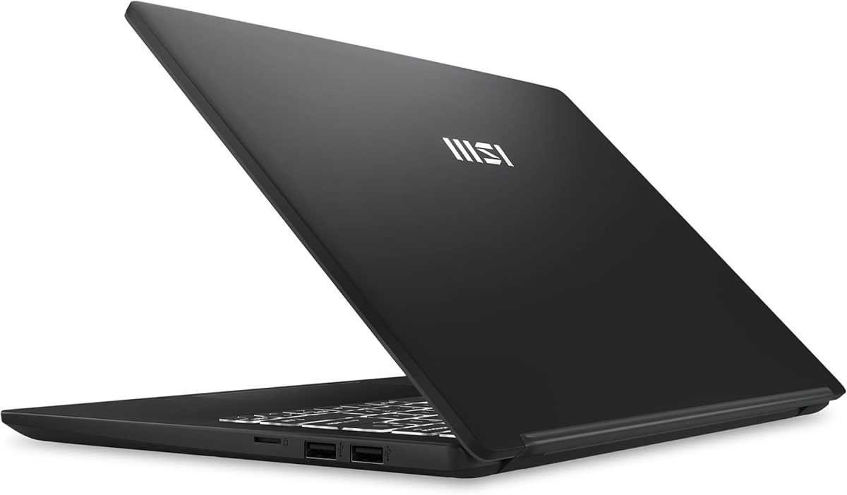 ⁦MSI لابتوب مودرن 14 14 انش: انتل كور i5-1155G7، انتل ايريس اكس اي، 8GB DDR4، 512GB NVMe SSD، وضع مسطح 180 درجة، USB نوع C، قارئ بطاقات MicroSD، ويندوز 11 برو، اسود كلاسيكي C11M-065US⁩ - الصورة ⁦3⁩