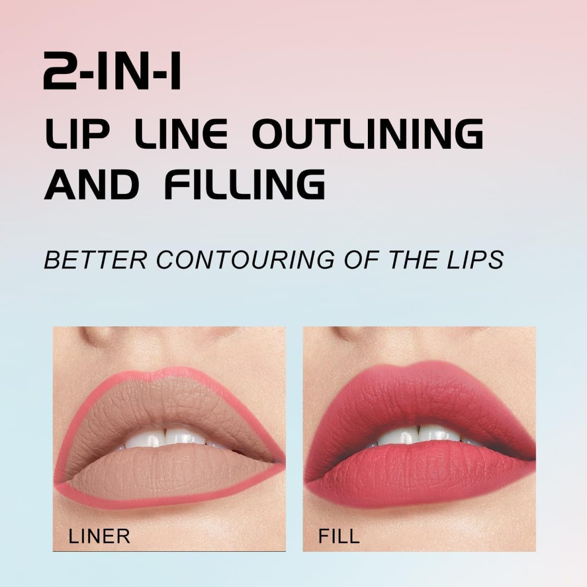 ⁦SWIUKPHE 6Pcs Liquid Waterproof Lip Liner Set, Lip Stain Tint Marker Pen, Gourd-Shaped Precise Chisel Tip for Smooth Application, Easy Glide, Nude Brown Matte Shades, Non-Feathering, Rich Color⁩ - الصورة ⁦5⁩