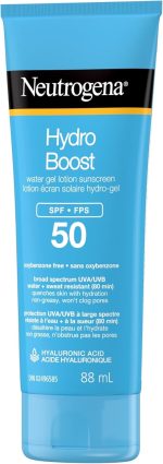 ⁦Neutrogena Hydro Boost Water Gel Lotion Sunscreen SPF 50 – 88ml | Broad Spectrum UVA/UVB Protection, Water & Sweat Resistant (80 min), Hydrating & Non-Greasy, Won’t Clog Pores⁩ - الصورة ⁦6⁩