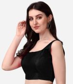 ⁦بلوزة حريرية جاهزة بدون اكمام برقبة عميقة للنساء من بوجيا ميلز⁩ - الصورة ⁦2⁩