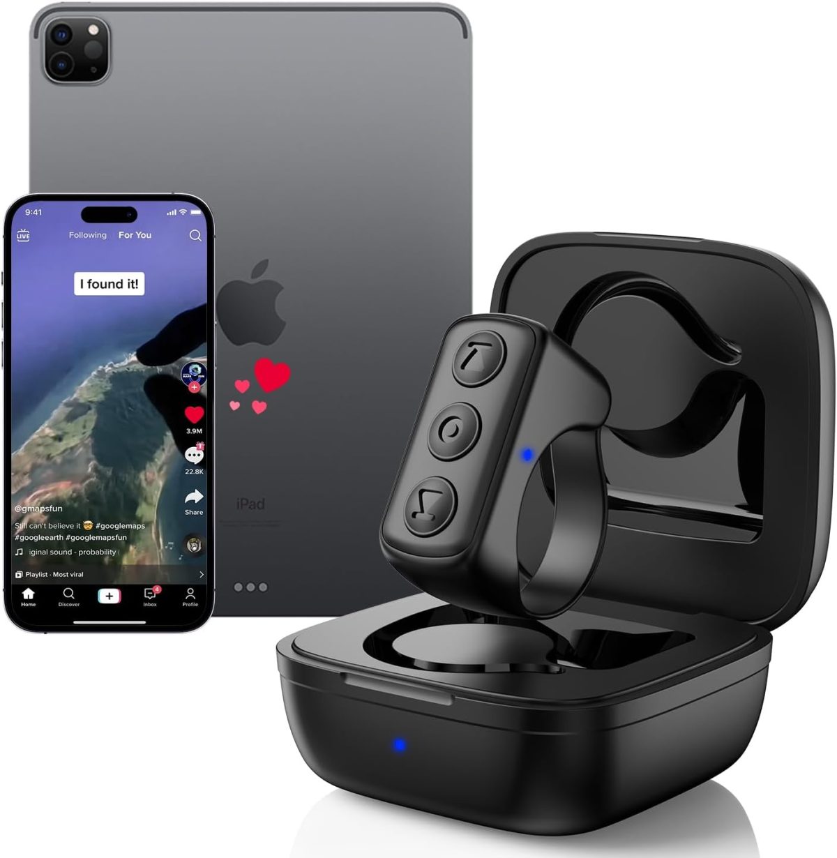 TIK tok Scrolling Ring for iPhone Balck