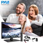 ⁦Pyle 21.5 Inch 1080p LED RV Television - Slim Flat Screen Monitor FHD Small TV w/HDMI, RCA, Multimedia Disk/DVD Combo, 12/24 Volt Car Adapter, Wall Mount, Works w/Mac PC, Includes Remote Control⁩ - الصورة ⁦9⁩
