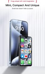 ⁦هاتف ذكي صغير XS18 الجيل الثالث من سويس، شاشة لمس 3 انش، ثنائي شرائح الاتصال 2GB RAM 16GB ROM، 1000mAh، كاميرا 0.3 ميجابكسل + 2 ميجابكسل، اندرويد 8.1 رفيع للغاية (فضي ذهبي)⁩ - الصورة ⁦4⁩