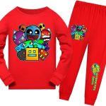 طقم بيجاما للاطفال الاولاد من دي واي دبليو بي واي سي ال كيو بتصميم عصري مكون من تي شيرت وبنطلون، ملابس نوم للشباب بتصميم كرتوني