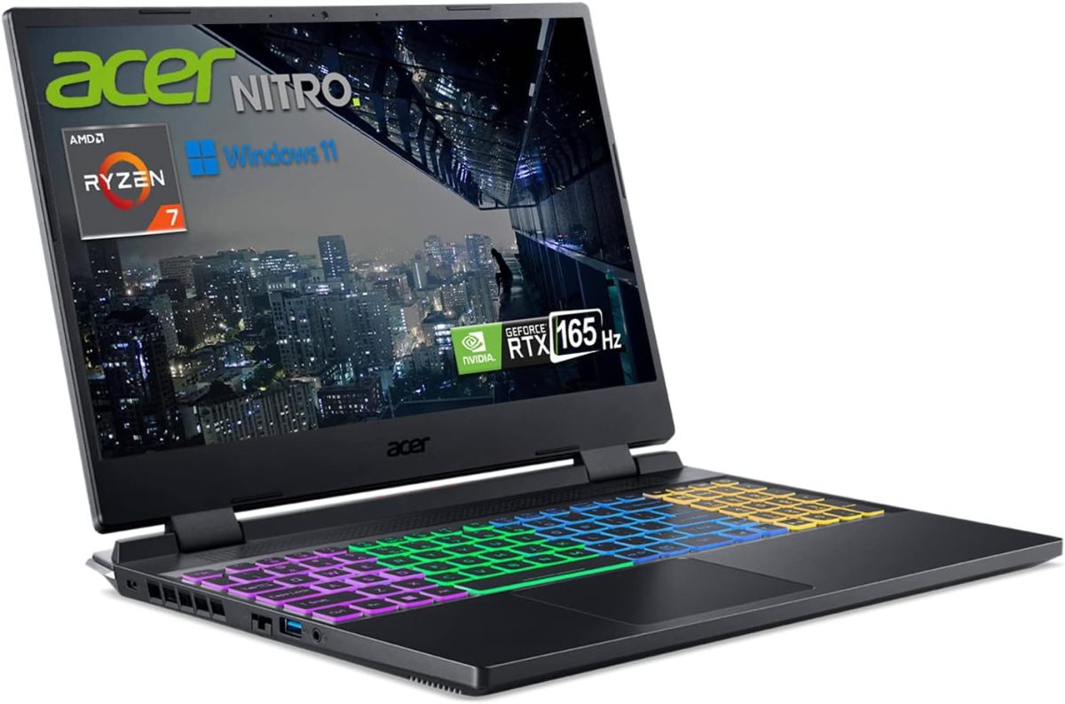 ⁦ايسر لابتوب العاب نيترو 5 بمعالج AMD رايزن 7 6800H وبطاقة رسومات جيفورس RTX 3070 Ti وشاشة 15.6 انش QHD 165Hz IPS وذاكرة RAM DDR5 32GB وSSD PCIe 1TB وواي فاي كيلر 6 وكيبورد باضاءة خلفية RGB 4 مناطق⁩ - الصورة ⁦3⁩
