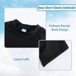 ⁦بدلة سباحة للاولاد باكمام طويلة من قطعة واحدة للحماية من الطفح الجلدي للاولاد بعمر 5-14 سنة⁩ - الصورة ⁦4⁩