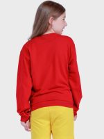 ⁦Nuego Pure Cotton Blend Sweatshirt for Girls Full Sleeve Graphic Printed Girls Sweatshirt Regular Fit Soft Round Neck Sweat shirts for Kids 7-14 Years - Red⁩ - الصورة ⁦2⁩