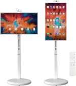 32-Inch Mobile Smart Touch Screen,Smart TV with Touchscreen Display,Rolling TV on Wheels with Voice Control,8G RAM+128G Storage Built-inwith Remote Control,for Home and Office