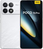 شاومي بوكو F6 برو 5G (512GB + 12GB) النسخة العالمية غير مقفلة 6.66 انش 120Hz 50MP كاميرا ثلاثية (لتموبيل مينت تيلو وجلوبال) (ابيض)