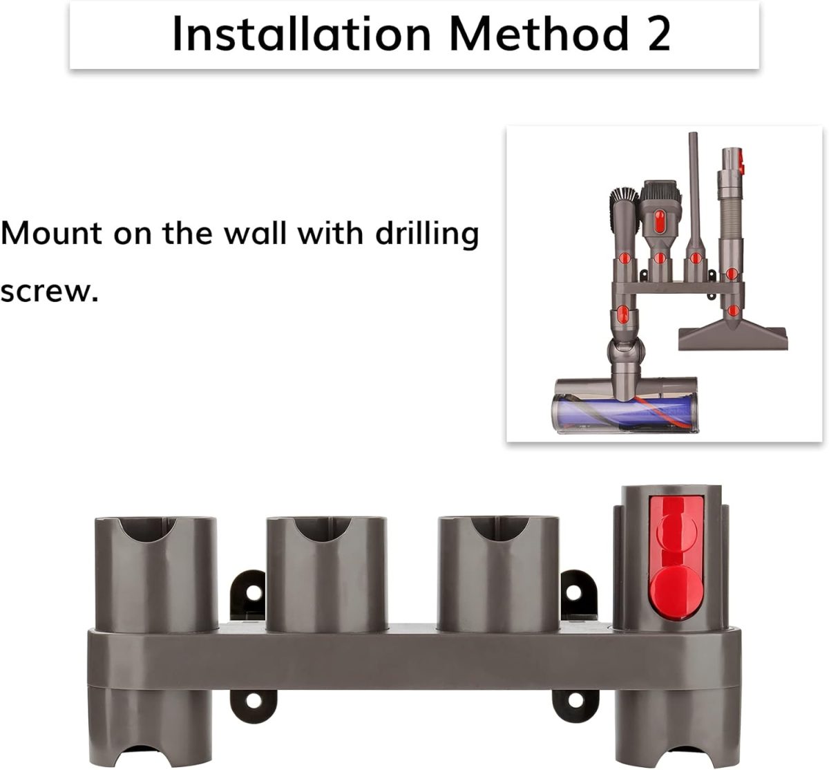 ⁦بولينكيه منظم ملحقات محطة الإرساء لمكنسة دايسون V15 V7 V8 V10 V11 SV10 SV11 (عبوتان، 10 محولات تخزين)⁩ - الصورة ⁦6⁩