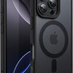 جيتك جراب مغناطيسي لموبايل ايفون 16 برو ماكس مقاس 6.9 بوصة متوافق مع ماج سيف، غطاء جوال شفاف غير لامع ورفيع ومضاد للصدمات (اسود)