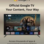 فيديوكون تلفزيون جوجل الرسمي 4K UHD بدون حواف مقاس 55 بوصة، تلفزيون LED ذكي مع جهاز تحكم عن بعد صوتي، صوت دولبي، بلوتوث، كروم كاست مدمج، DVB-T2/S2، حامل حائط مجاني - E55ELGT1100