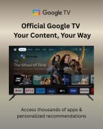 فيديوكون تلفزيون جوجل الرسمي 4K UHD بدون حواف مقاس 55 بوصة، تلفزيون LED ذكي مع جهاز تحكم عن بعد صوتي، صوت دولبي، بلوتوث، كروم كاست مدمج، DVB-T2/S2، حامل حائط مجاني - E55ELGT1100