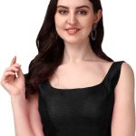 بلوزة حريرية جاهزة بدون اكمام برقبة عميقة للنساء من بوجيا ميلز