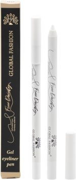 قلم تحديد عيون جل مقاوم للماء بطرف ملتف دقيق 0.2 ملم، كاجال مقاوم للتلطخ، لمسة نهائية غير لامعة، يدوم لمدة 12 ساعة، نباتي وامن على العدسات اللاصقة، عيون حساسة (8 - ابيض)