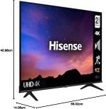 ⁦هايسينس تلفزيون ذكي 75A6GTUK (75 انش) 4K UHD مع دولبي فيجن HDR ودي تي اس فيرتشوال اكس ويوتيوب ونتفليكس وبلوتوث وواي فاي (2021) اصدار عالمي⁩ - الصورة ⁦2⁩