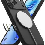 Ringke Silicone Magnetic Compatible with iPhone 17 Pro Max Case Back Cover Strong Magnet [3-Layer Liquid Silicone] Long Lasting Silky Feel Anti-Fingerprint - Black