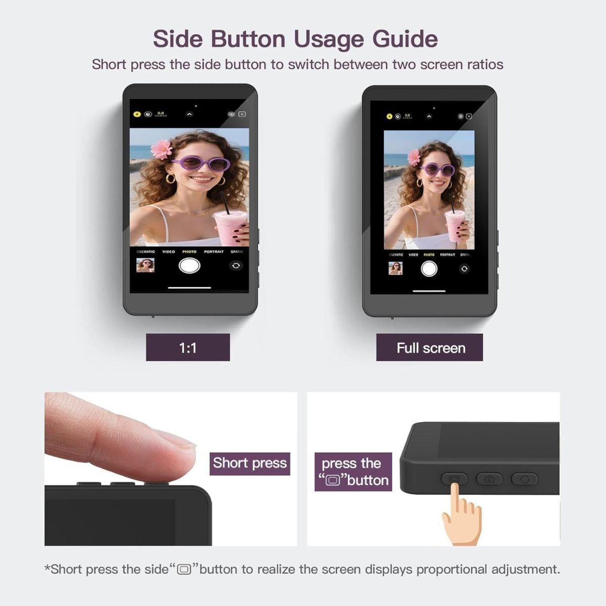 ⁦EGO Selfie Monitor Screen, Real-Time Screen Sharing, Screen Mirror Image, Portable Magnetic Display for Cameras & Phones, Easy Connection, Ideal for Vlogging & Content Creation⁩ - الصورة ⁦8⁩