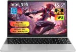 لابتوب العاب 15.6 انش FHD من نيوبيهير، انتل N95، SSD 512GB، ذاكرة RAM DDR4 16GB، بطارية 6000mAh، كيبورد باضاءة خلفية، فتح بصمة الاصبع، لابتوب ويندوز 11 للعمل والترفيه