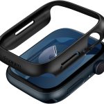 سبايجن غطاء حماية رفيع مصمم لساعة ابل سلسلة 9/8/7 (45 ملم) - اسود