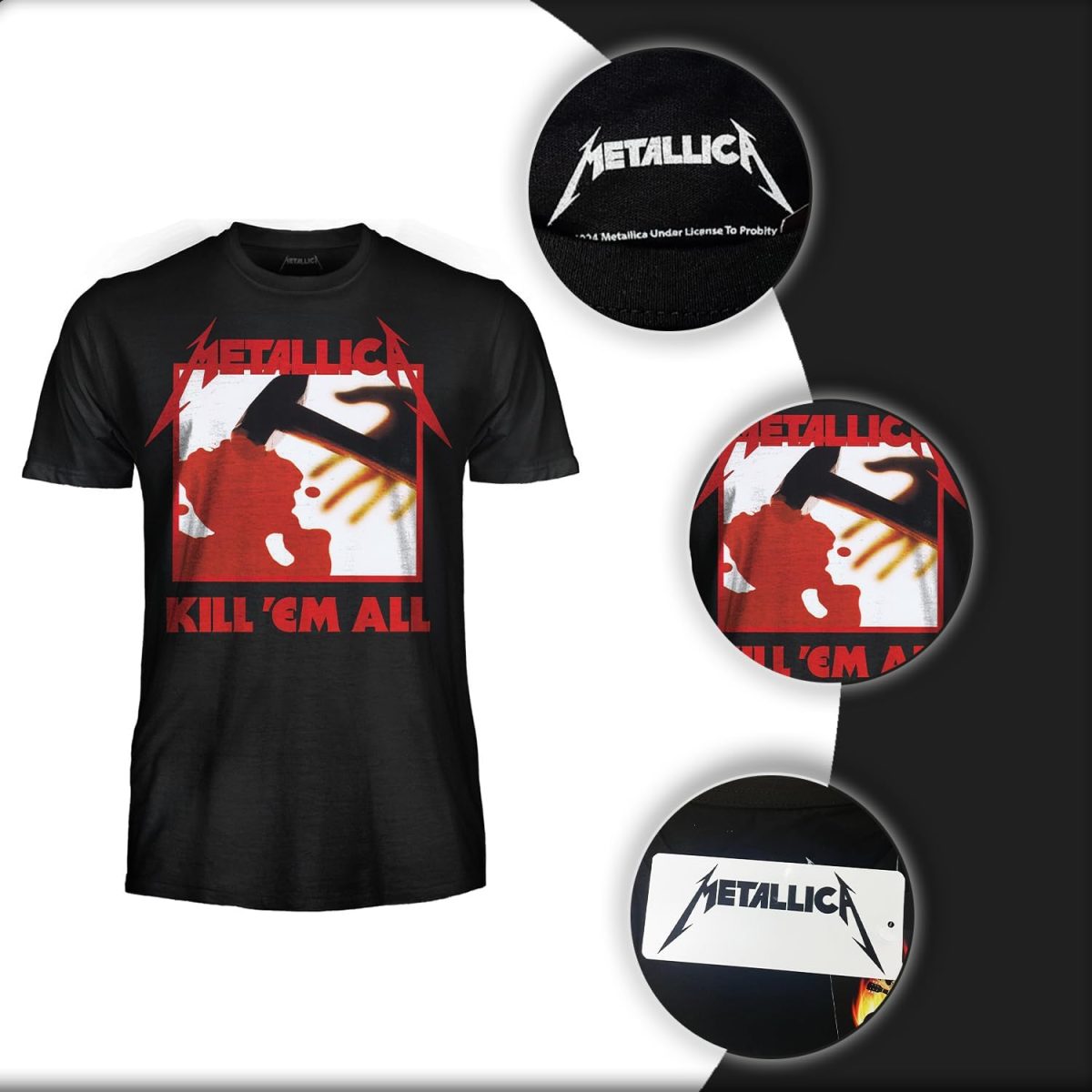 ⁦Metallica Kill 'Em All Official Rock T Shirt - Heavy Metal Band Unisex Adult Boys⁩ - الصورة ⁦5⁩