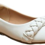 حذاء باليرينا للبنات من ليتل ميسي - Bs106S-230032 - حذاء باليرينا سهل الارتداء بحزام مضفر مزين بتفاصيل من ليتل ميسي