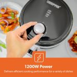 ⁦مقلاة هوائية GAF37516N 1100 واط مع مصابيح LED للتشغيل والايقاف ومؤقت 30 دقيقة، سعة 1.8 لتر، اسود من جيباس⁩ - الصورة ⁦7⁩