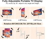 ⁦32-Inch Mobile Smart Touch Screen,Smart TV with Touchscreen Display,Rolling TV on Wheels with Voice Control,8G RAM+128G Storage Built-inwith Remote Control,for Home and Office⁩ - الصورة ⁦5⁩